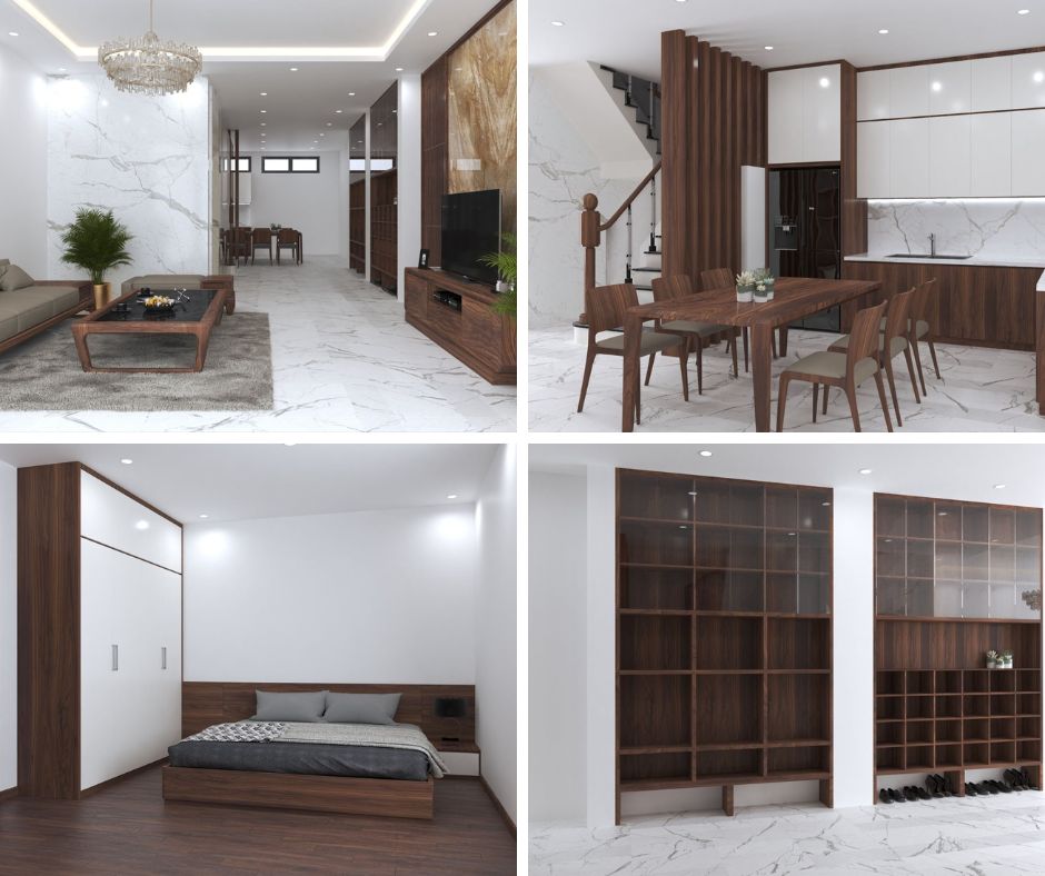 Thi công nội thất nhà phố Đội Cấn theo phong cách hiện đại