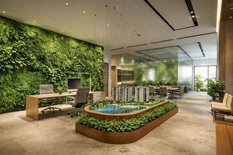 Thiết kế văn phòng bất động sản phong cách xanh
