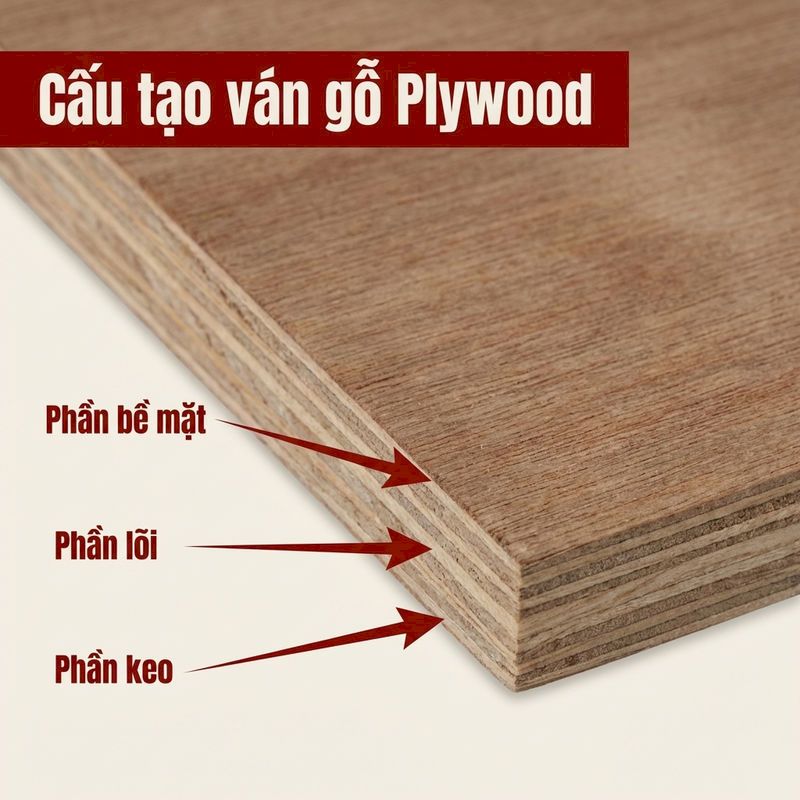 Cấu tạo cơ bản của tấm gỗ Plywood