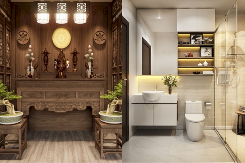Không đặt phòng thờ sát vách phòng vệ sinh 