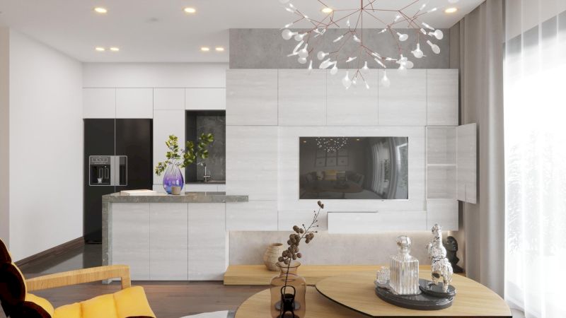 HomeMe thiết kế nội thất phòng khách phong cách Luxury xu hướng 2026