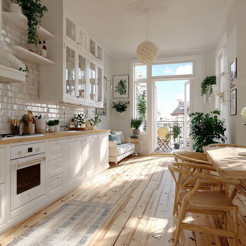 Luồng sinh khí từ cửa chính đi thẳng vào khu vực bếp sẽ làm giảm khả năng tụ khí