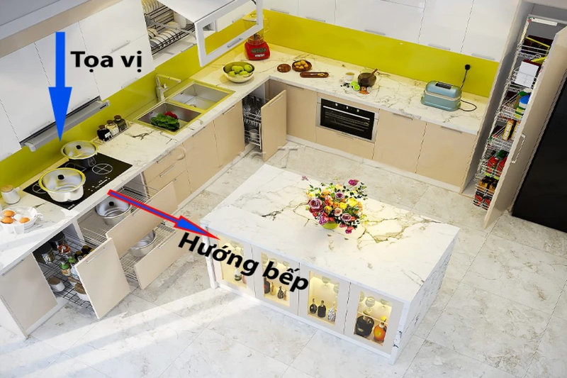 Không nên đặt bếp quay về hướng Tây Bắc
