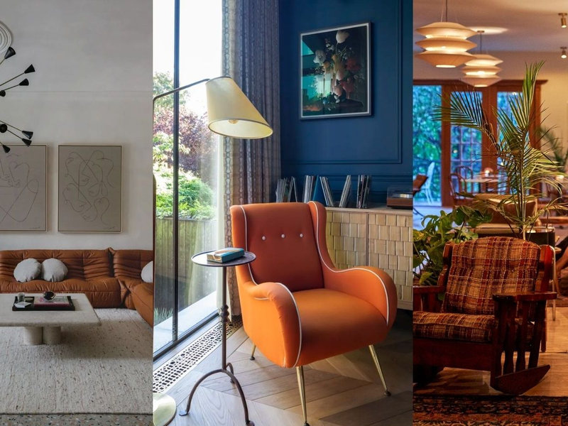 Phong cách Retro nổi bật với những món đồ nội thất mảnh mai, tinh tế