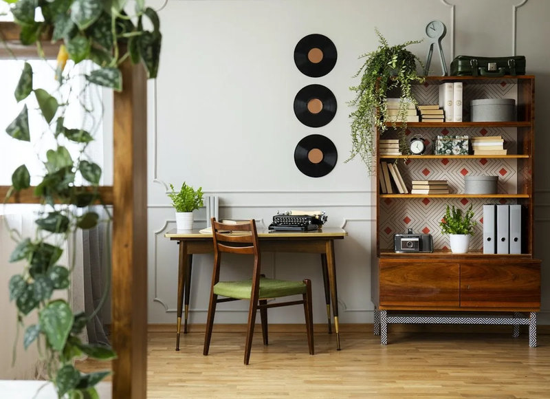 Phong cách Retro nội thất chất liệu cũng tương đối linh hoạt
