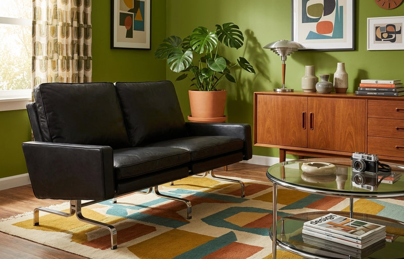 Thiết kế phòng khách Retro hiện đại, tối giản