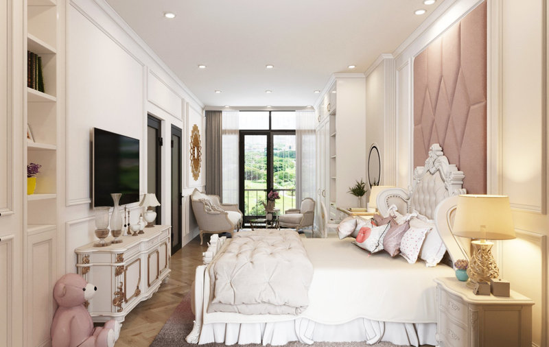 Phòng ngủ nhà đất ngõ 35 Trường Chinh phong cách tân cổ điển