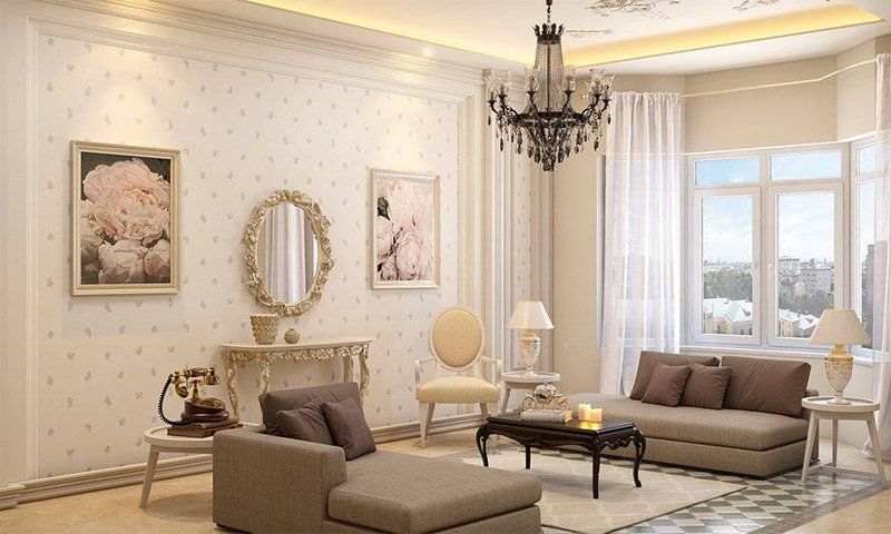 Phòng khách phong cách thiết kế nội thất Vintage thanh lịch